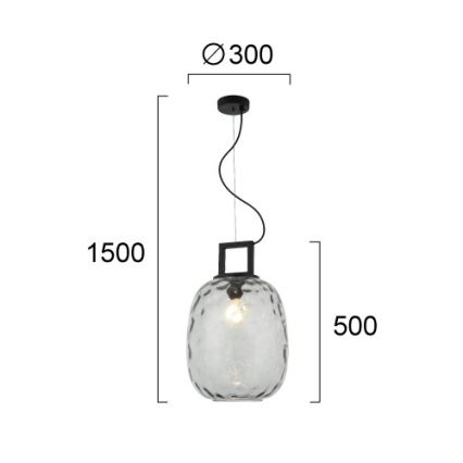 Kábeles függeszték LUCY 1xE27/40W/230V füstös fekete