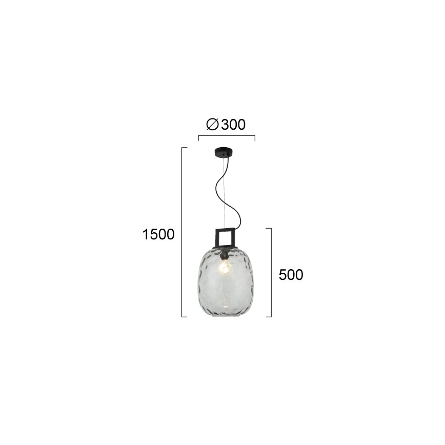 Kábeles függeszték LUCY 1xE27/40W/230V füstös fekete