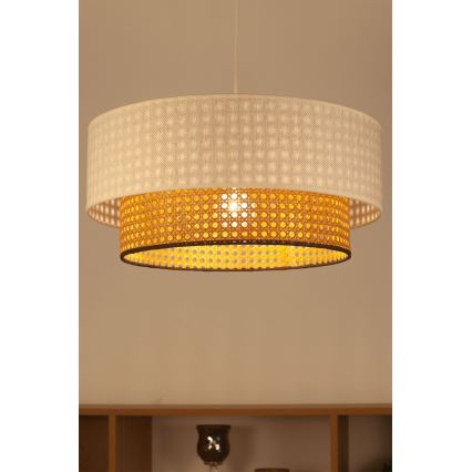 Kábeles függeszték NATIA 1xE27/60W/230V átm. 45 cm fehér/barna