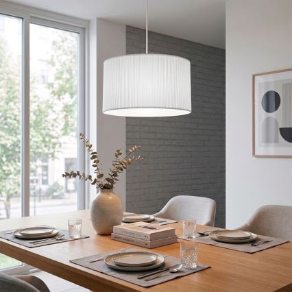 Kábeles függeszték SIRJA PLISADO 1xE27/15W/230V, átm. 35 cm, fehér