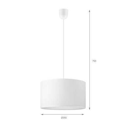 Kábeles függeszték SIRJA PLISADO 1xE27/15W/230V, átm. 35 cm, fehér