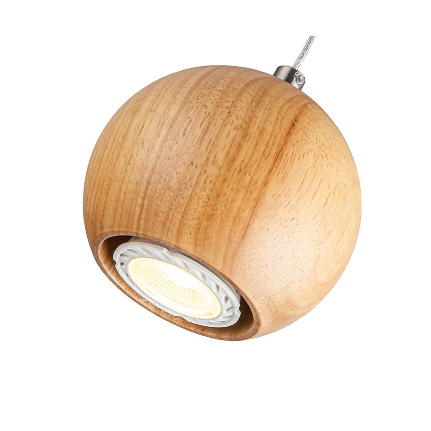 Kábeles függőlámpa 1xGU10/10W/230V Ø 11 cm tömör kőris