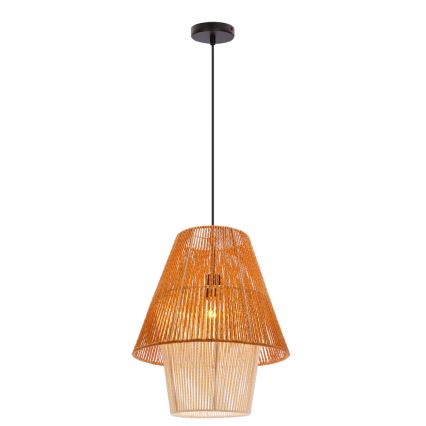 Kábeles függőlámpa AFRICA 1xE27/40W/230V átm. 40 cm barna/krémszínű