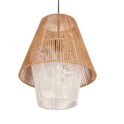 Kábeles függőlámpa AFRICA 1xE27/40W/230V átm. 40 cm barna/krémszínű