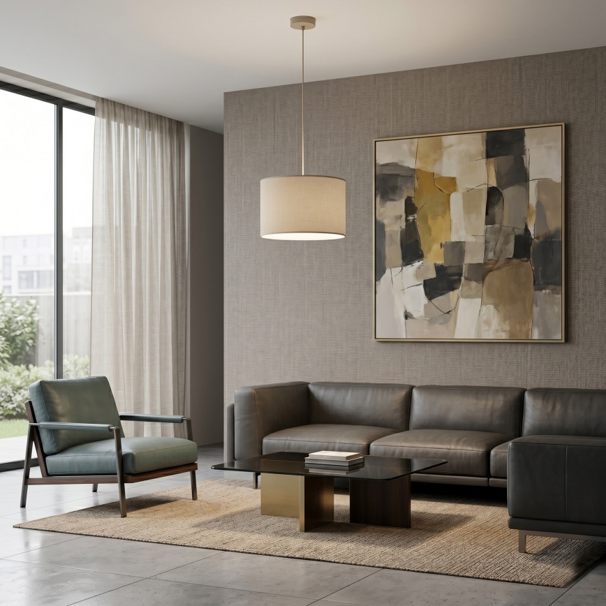 Kábeles függőlámpa ARDEN 1xE27/15W/230V, átmérő 25 cm, bézs