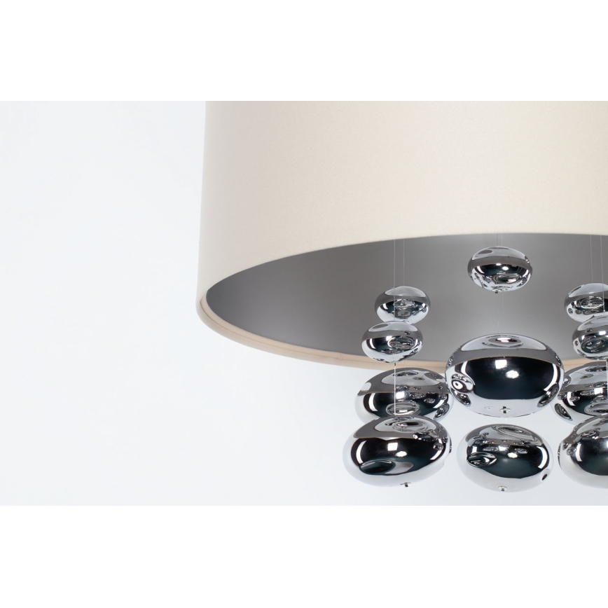 Kábeles függőlámpa BUBBLE 1xE27/60W/230V Ø 50 cm bézs