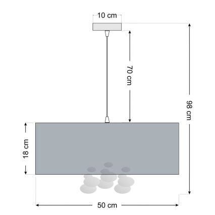 Kábeles függőlámpa BUBBLE 1xE27/60W/230V Ø 50 cm bézs