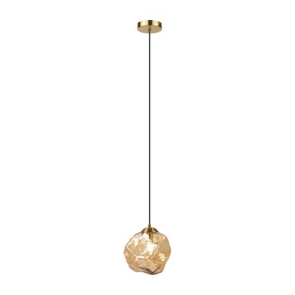 Kábeles függőlámpa CRISTAL 1xE14/15W/230V sárgaréz/füstös bézs