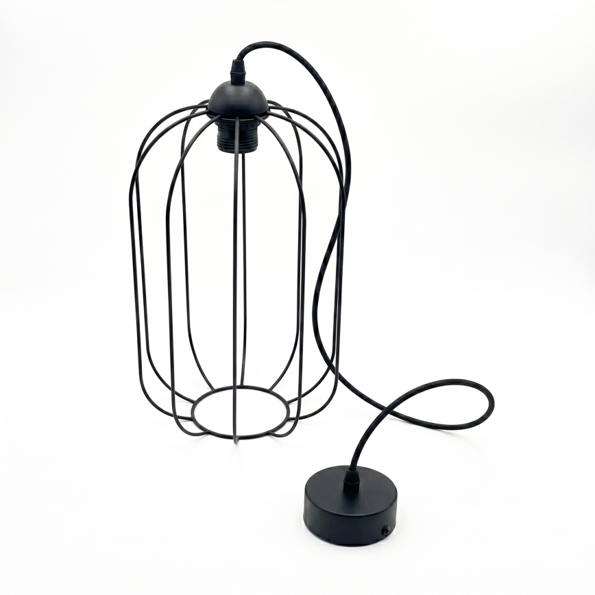 Kábeles függőlámpa DESTELLO 1xE27/15W/230V, átm. 21 cm, fekete