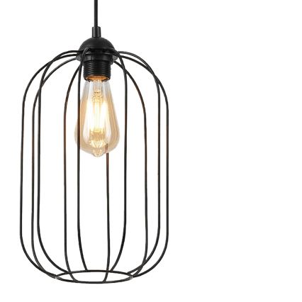 Kábeles függőlámpa DESTELLO 1xE27/15W/230V, átm. 21 cm, fekete