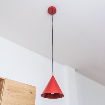 Kábeles függőlámpa ETNA II 1xE27/15W/230V, átm. 18,5 cm, piros