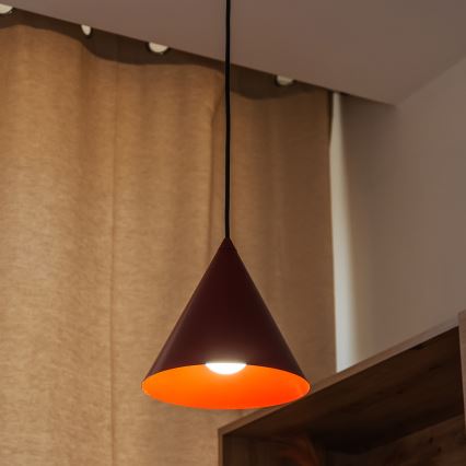 Kábeles függőlámpa ETNA II 1xE27/15W/230V, átm. 18,5 cm, piros
