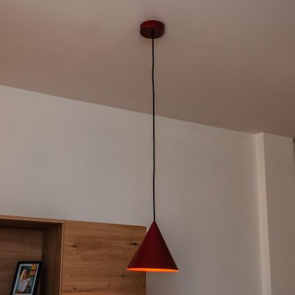 Kábeles függőlámpa ETNA II 1xE27/15W/230V, átm. 18,5 cm, piros