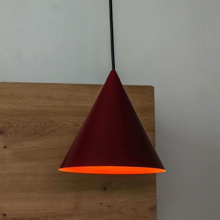 Kábeles függőlámpa ETNA II 1xE27/15W/230V, átm. 18,5 cm, piros