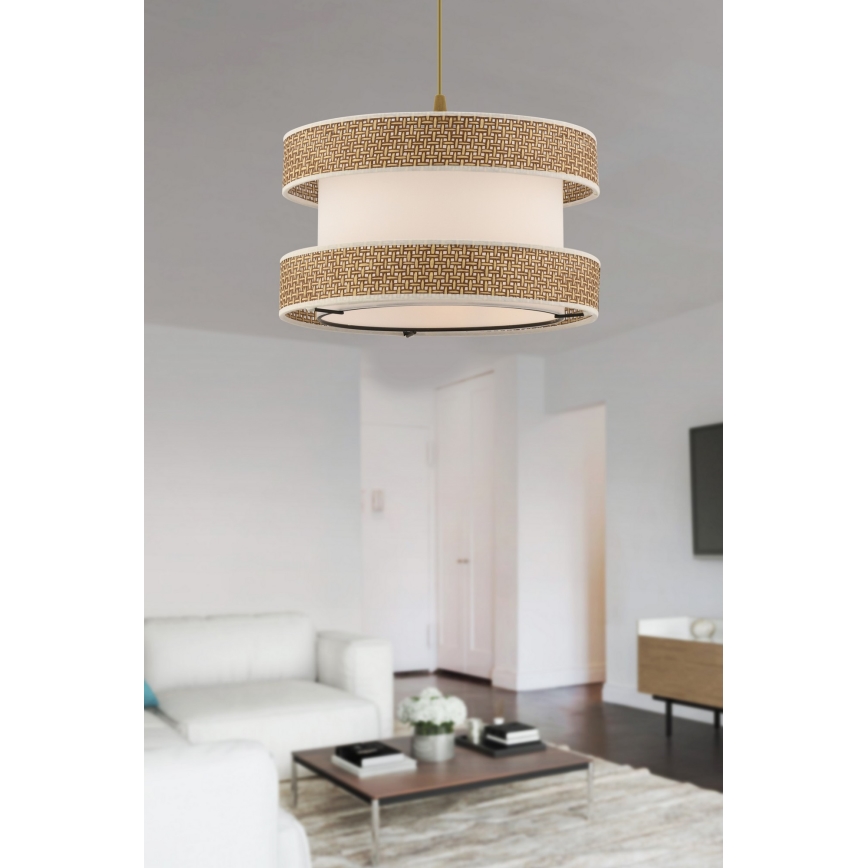 Kábeles függőlámpa HALO 1x E27/60W/230V krémszínű/bézs