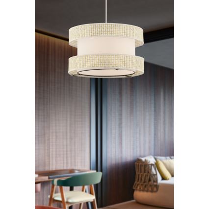 Kábeles függőlámpa HALO 1xE27/60W/230V krémszínű