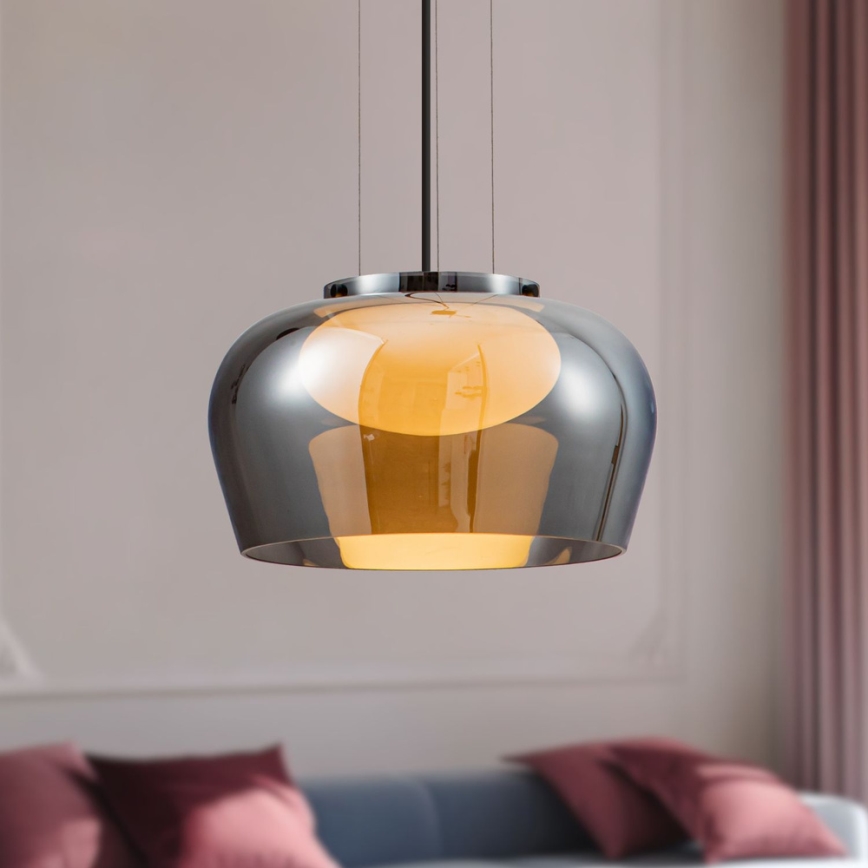 Kábeles függőlámpa INSIEME 1xGX53/10W/230V, átmérő 35 cm, füstszínű fekete
