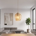 Kábeles függőlámpa ISTAR 1xE27/15W/230V átm. 14 cm bézs/füstös bézs