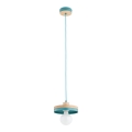 Kábeles függőlámpa LARSO 1xE27/15W/230V menta/bézs
