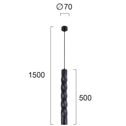 Kábeles függőlámpa MARLEY 1xGU10/30W/230V fekete