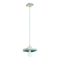 Kábeles függőlámpa MIKO 1xE27/15W/230V menta/bézs
