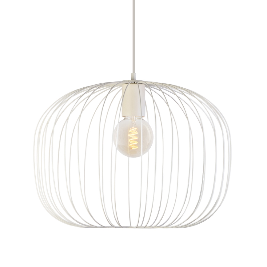 Kábeles függőlámpa OVELLA 1xE27/15W/230V, átm. 46 cm, krémszínű