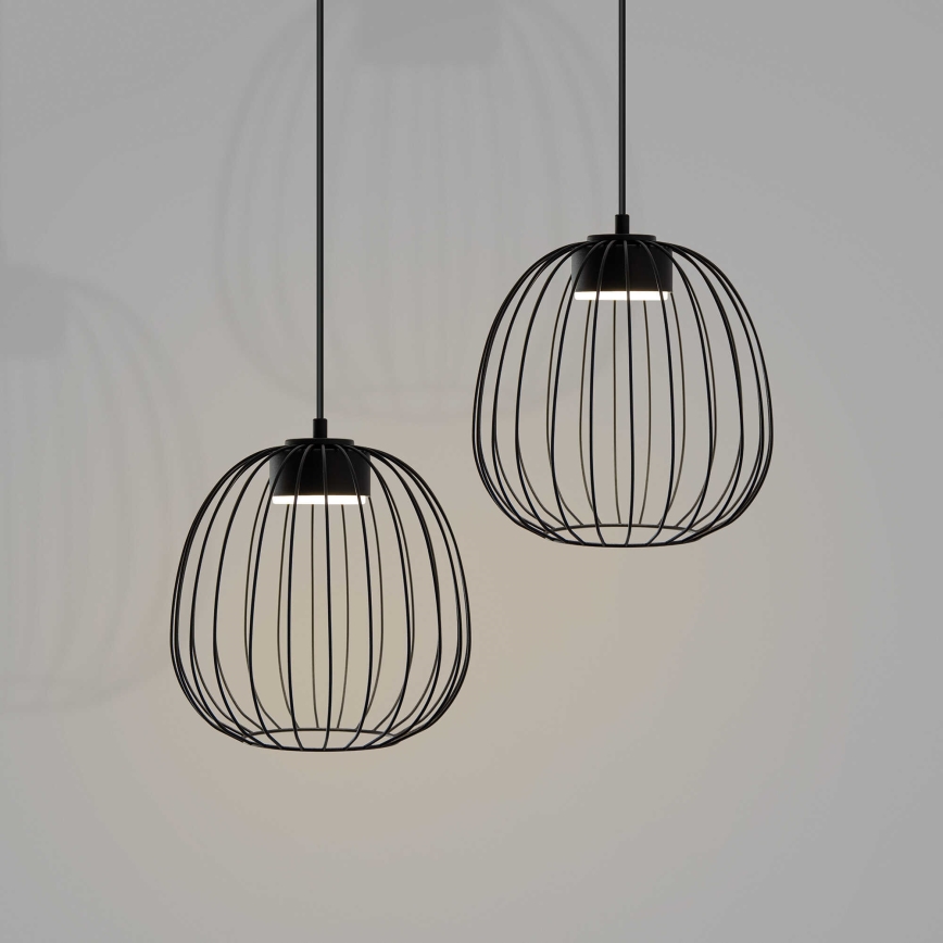 Kábeles függőlámpa OVELLA 1xGX53/10W/230V Ø 25 cm fekete