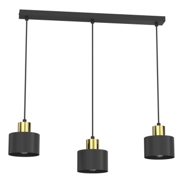 Kábeles függőlámpa PARKLA 3xE27/15W/230V fekete