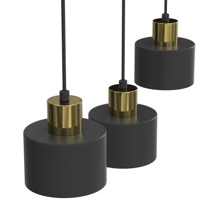 Kábeles függőlámpa PARKLA 3xE27/15W/230V fekete