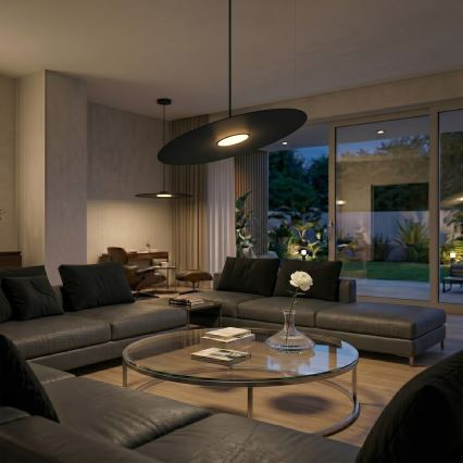 Kábeles függőlámpa PIATTO 1xGX53/15W/230V, átmérő 55 cm, fekete