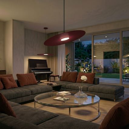 Kábeles függőlámpa PIATTO 1xGX53/15W/230V, Ø 55 cm, bordó
