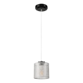 Kábeles függőlámpa ROSA 1xE27/60W/230V fekete/szürke