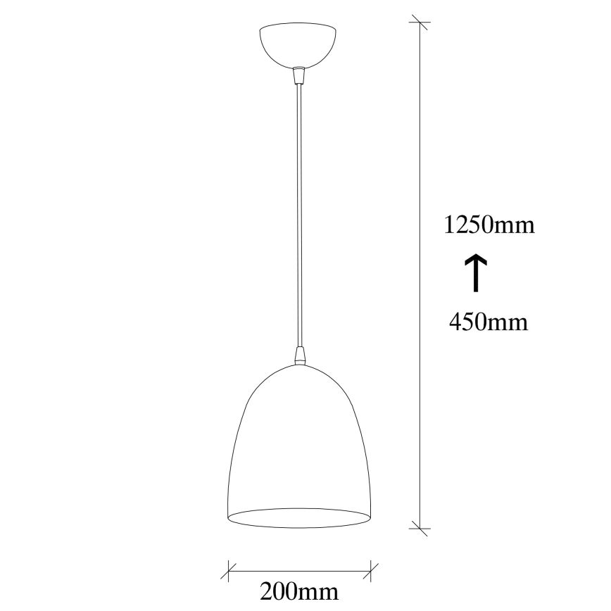 Kábeles függőlámpa TATTOO 1xE27/40W/230V átm. 20 cm fekete