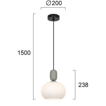 Kábeles függőlámpa VALISIA 1xE27/40W/230V fekete/olíva