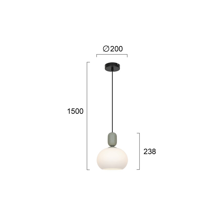 Kábeles függőlámpa VALISIA 1xE27/40W/230V fekete/olíva