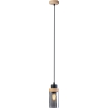 Kábeles függőlámpa WOODNEST 1xE27/15W/230V fenyő/füstös fekete