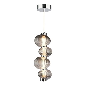 Kábeles LED csillár BOLLA LED/17W/230V, átm. 16 cm, fényes króm/füstszürke