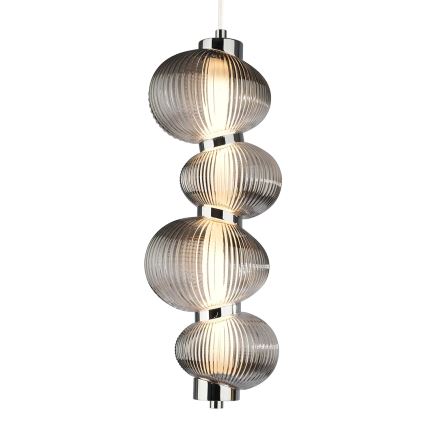 Kábeles LED csillár BOLLA LED/17W/230V, átm. 16 cm, fényes króm/füstszürke