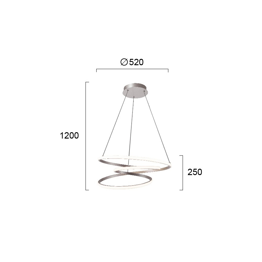 Kábeles LED csillár CORT LED/40W/230V, ezüstszínű