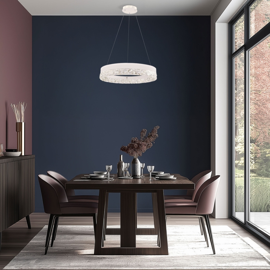 Kábeles LED csillár FROZI LED/32W/230V átm. 50 cm fehér