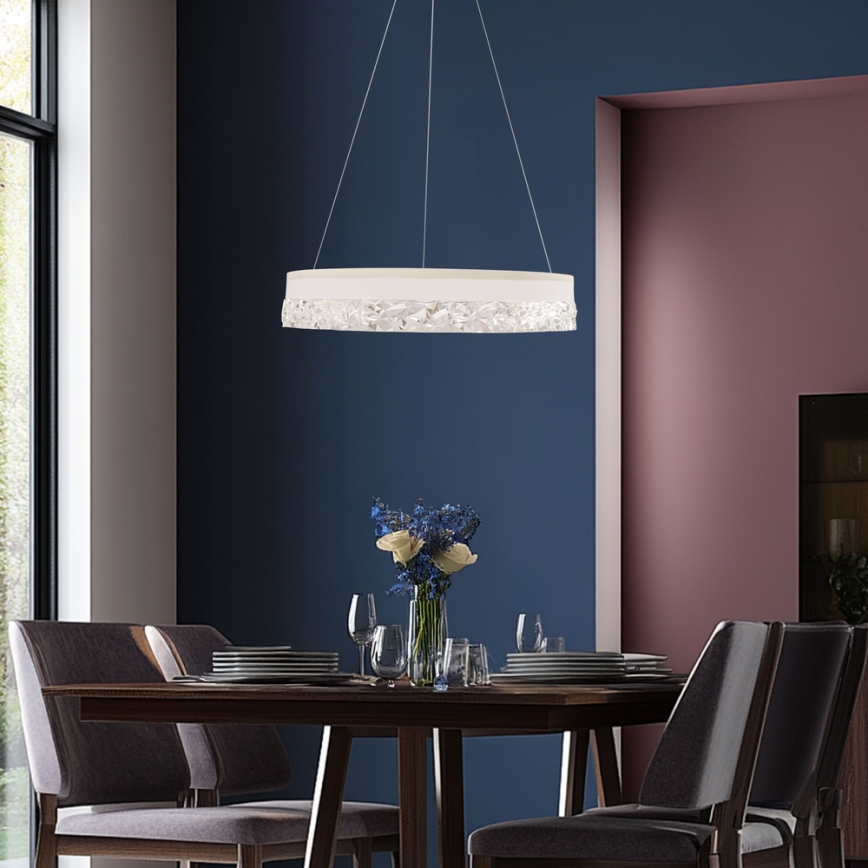 Kábeles LED csillár FROZI LED/32W/230V átm. 50 cm fehér