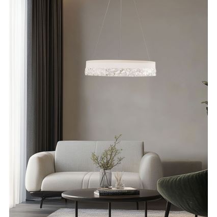 Kábeles LED csillár FROZI LED/32W/230V átm. 50 cm fehér