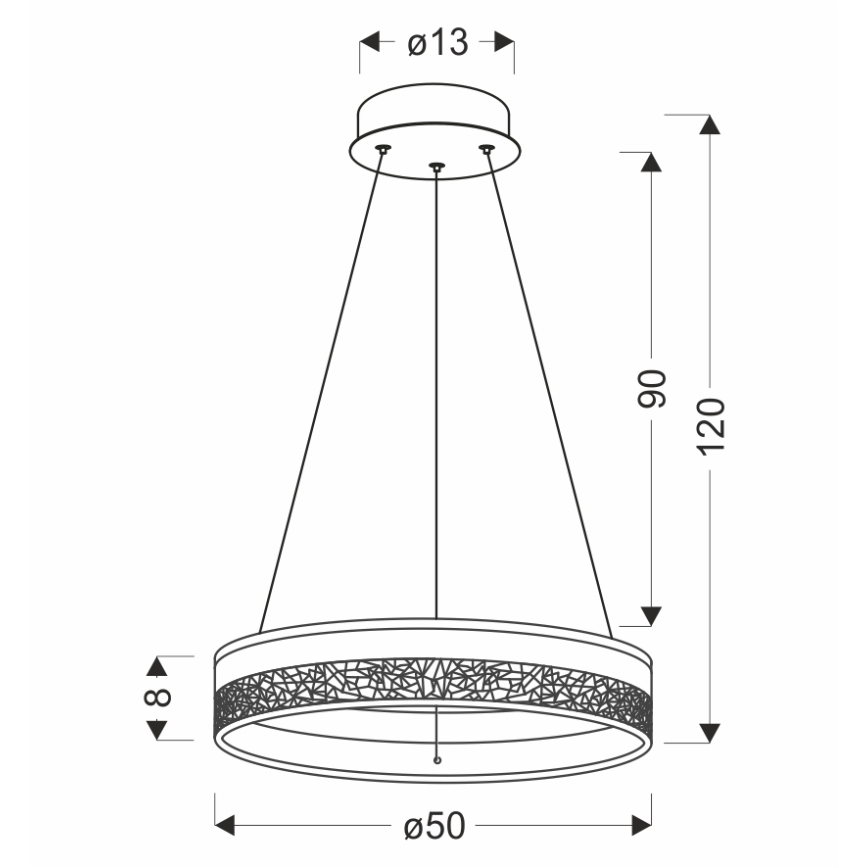 Kábeles LED csillár FROZI LED/32W/230V átm. 50 cm fehér