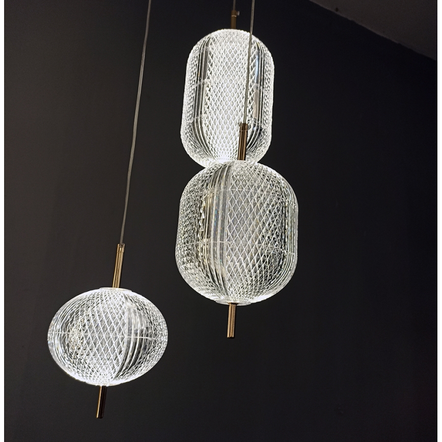 Kábeles LED csillár PELLUCID LED/20W/230V bronz/fekete