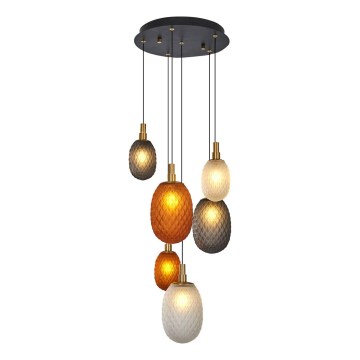 Kábellel függesztett CACTUS csillár 6xG9/5W/230V réz/szürke/fehér