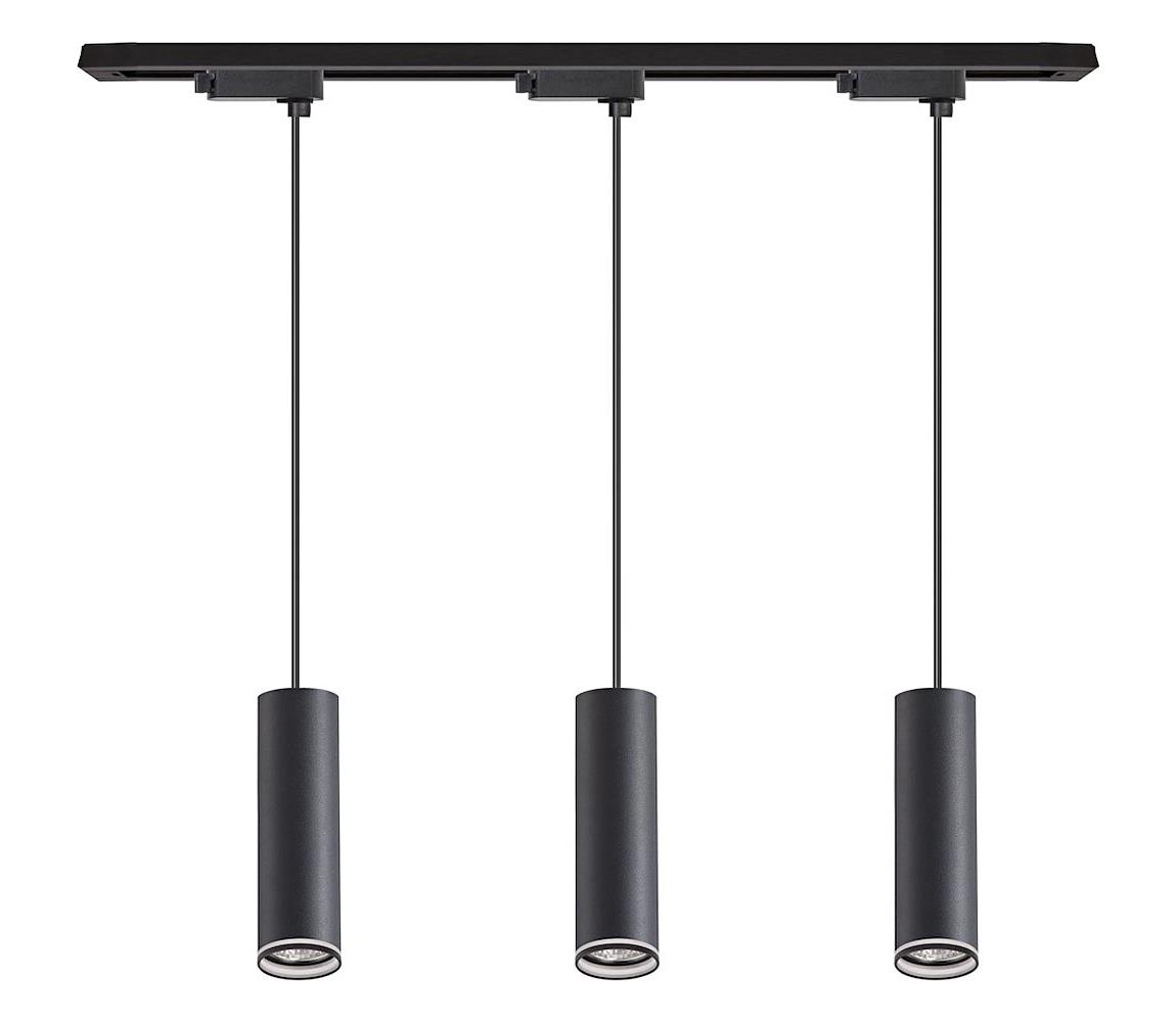 Kábellel függesztett csillár a PIPE sínrendszerhez 3xGU10/10W/230V, fekete ML2079