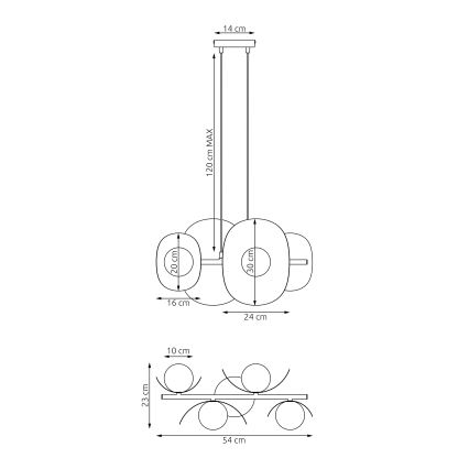 Kábellel függesztett csillár ELEMENTI 4xG9/8W/230V bézs