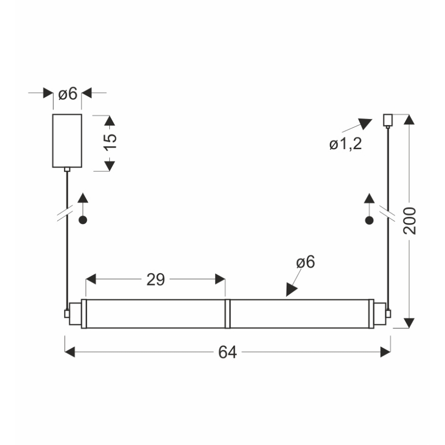 Kábellel függesztett LED csillár CORTE LED/18W/230V fekete