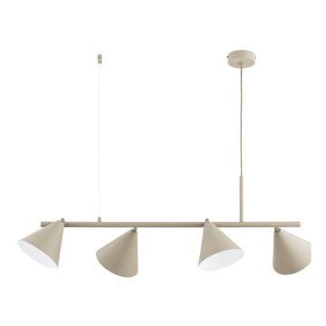 Kábellel szerelt ZELTA függeszték 4xE27/15W/230V bézs