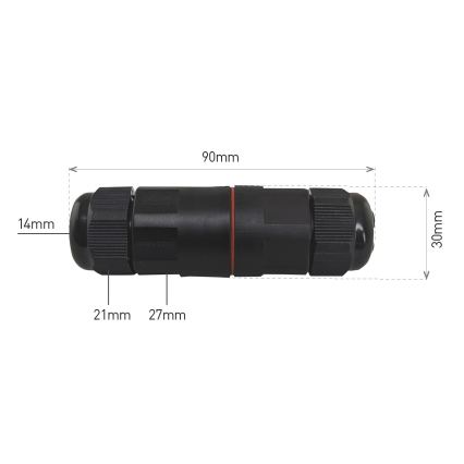 Kábelösszekötő CWL 250V/16A IP68 3x2,5 mm²